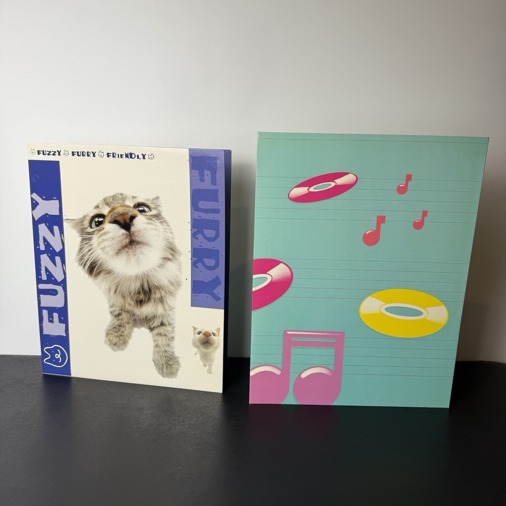 Lot 2 VTG 90'S Pocket Folders The Cat's Meow‎ Scentex Elite Musical Notes NEW